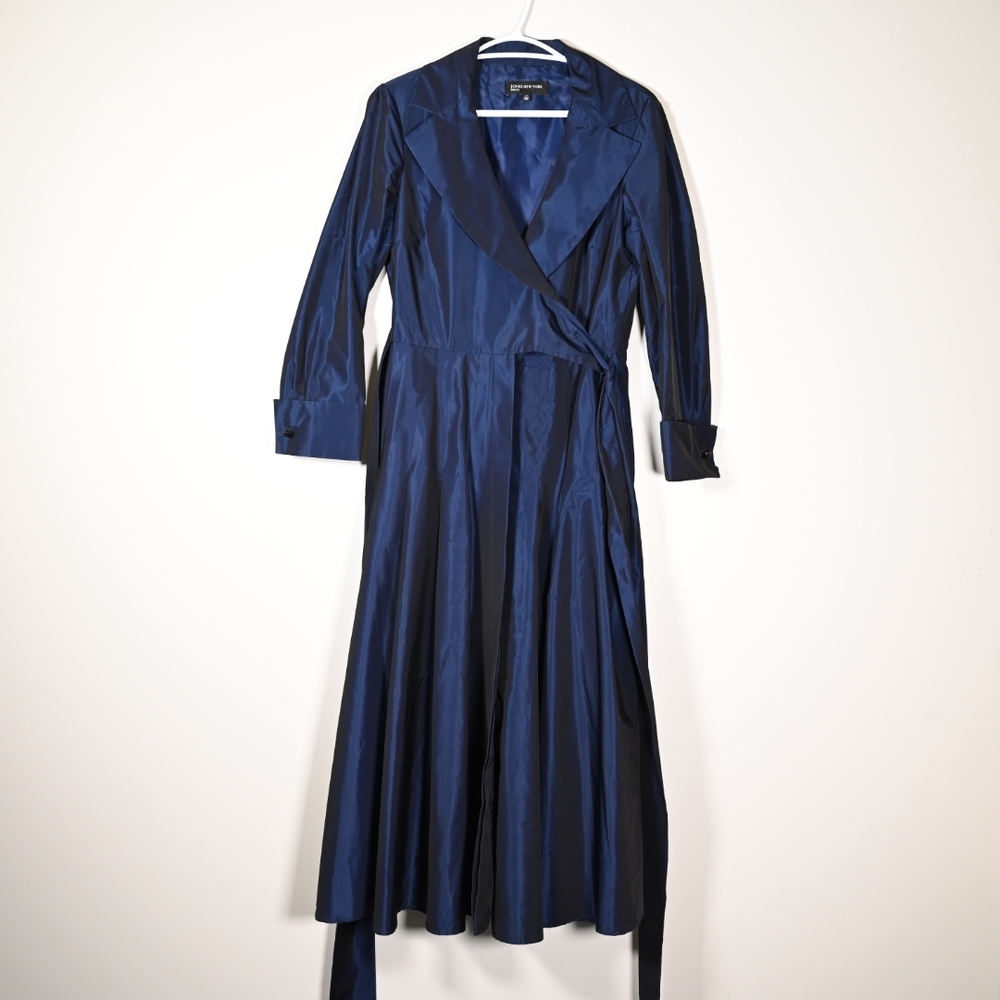 Jones New York Trench Wrap Dress US 8 Navy Blue